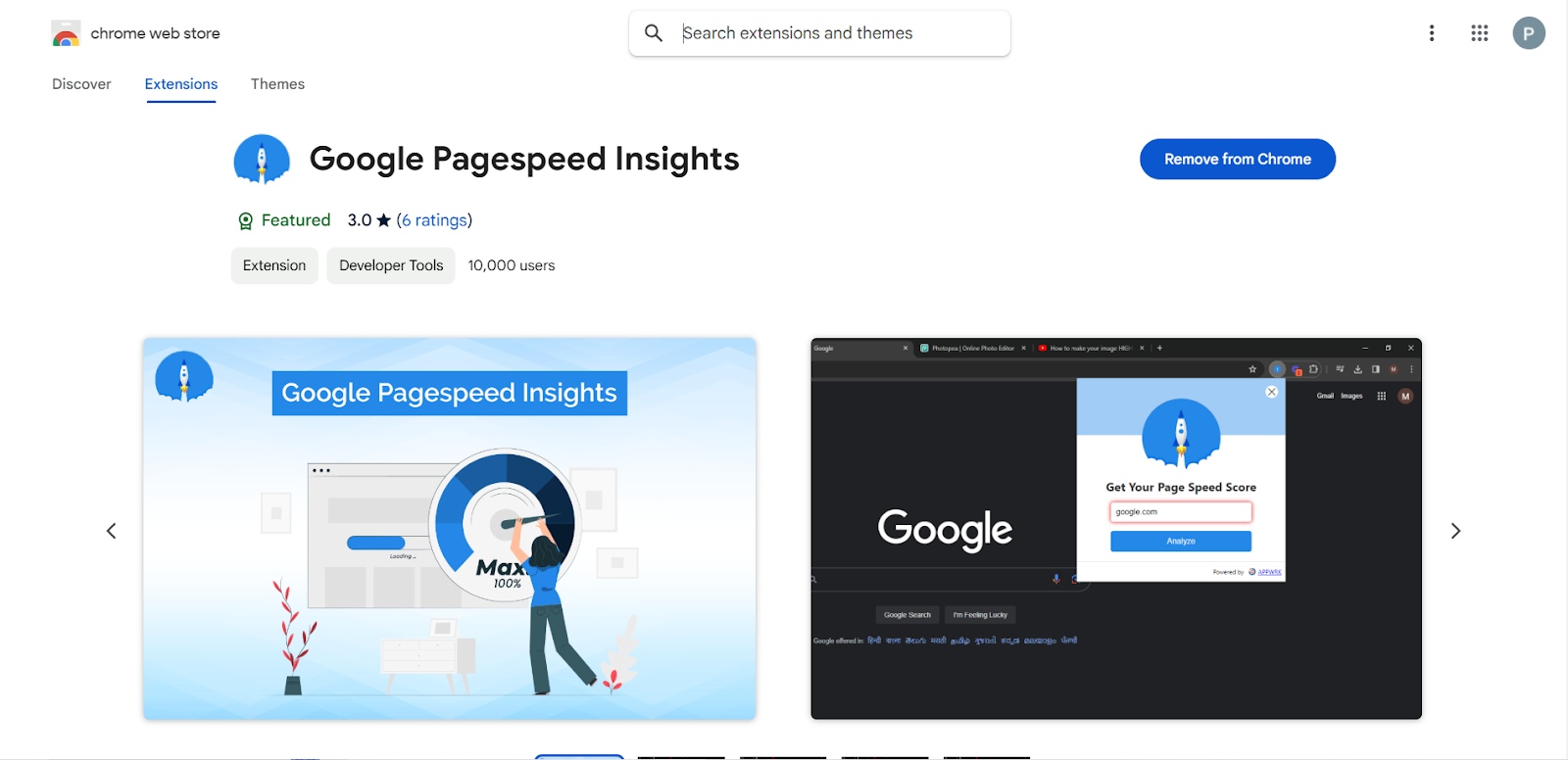 Google PageSpeed Insights extension for your Chrome browser