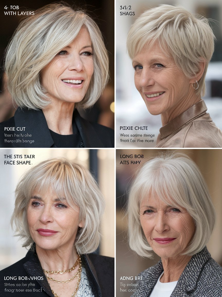 15. Hairstyles Based on Face Shape for Women Over 60