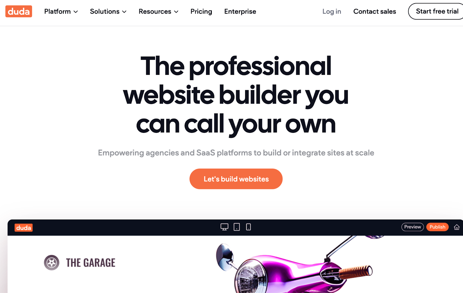 image of Duda website builder