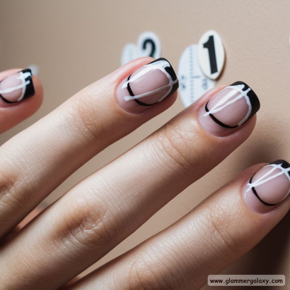 Black Fall Nails having Modern Black Frenchies
