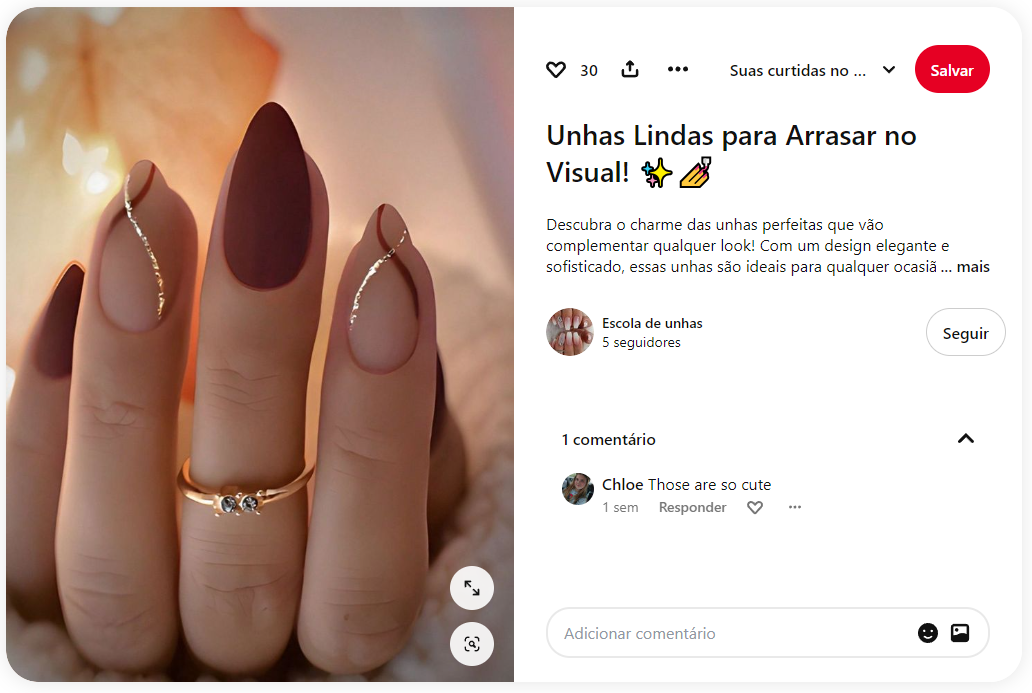 Pin de imagem de unhas