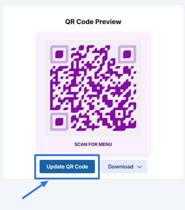 Click on Update QR code