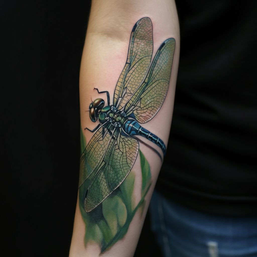 Realistic Dragonfly Tattoos
