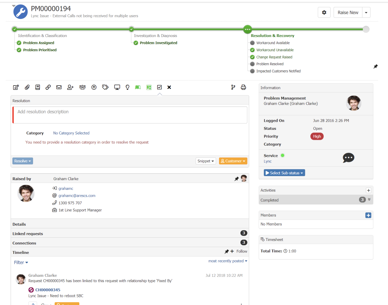 Gain visibility to a process workflow with Hornbill