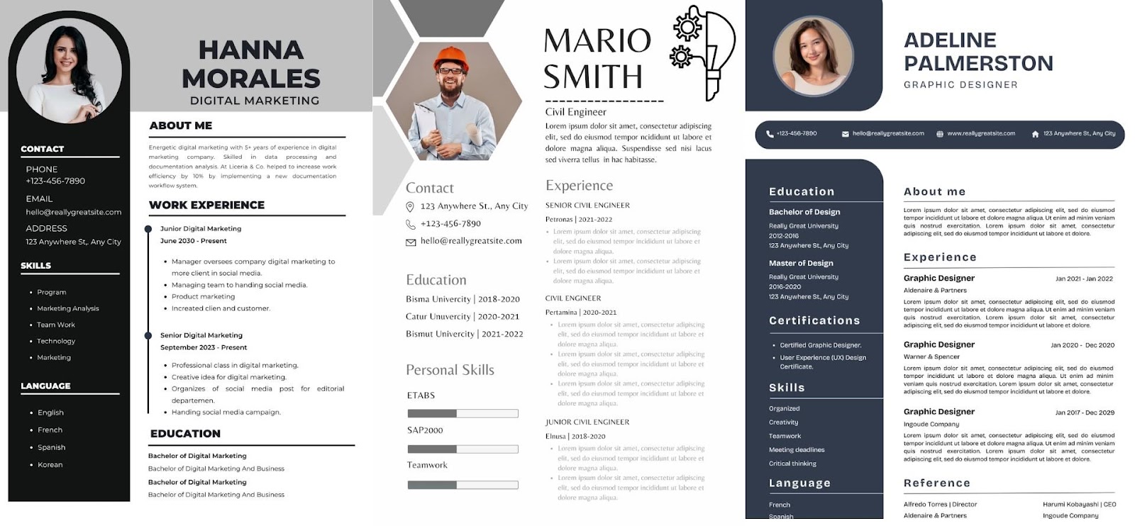 Resume Design - for different industries