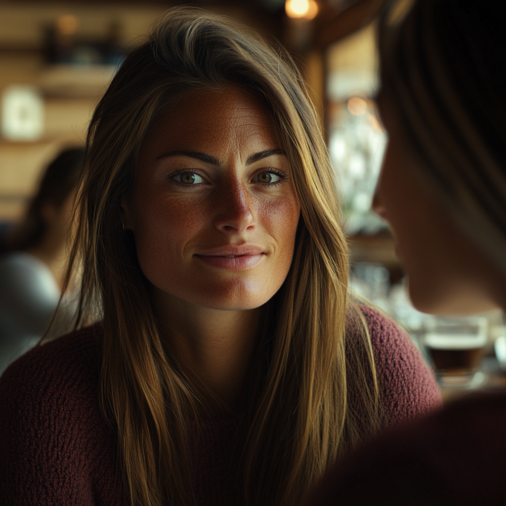 A woman talking to a friend | Source: Midjourney