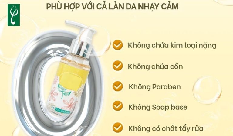 Nước giặt quần lót dịu nhẹ không chứa chất tẩy rửa mạnh