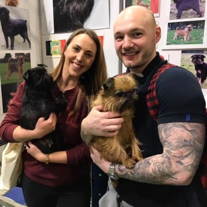 Rachel owner of Nose to Trail at CRUFTS with a griffon Bruxellois