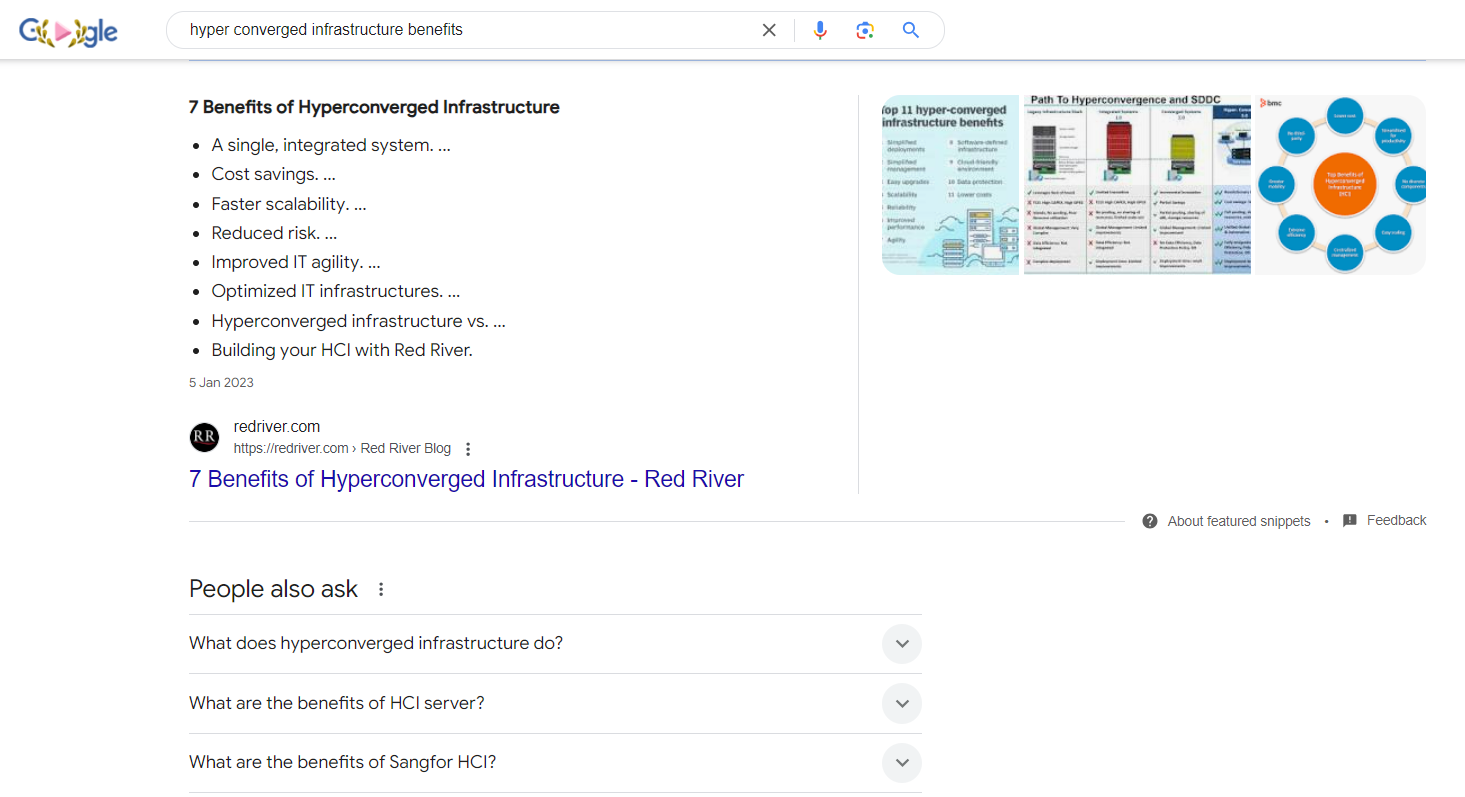 Google search showing a featured snippet