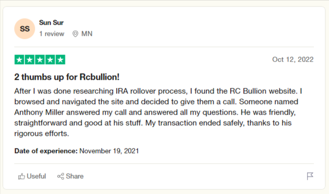 RC Bullion complaints and reviews online