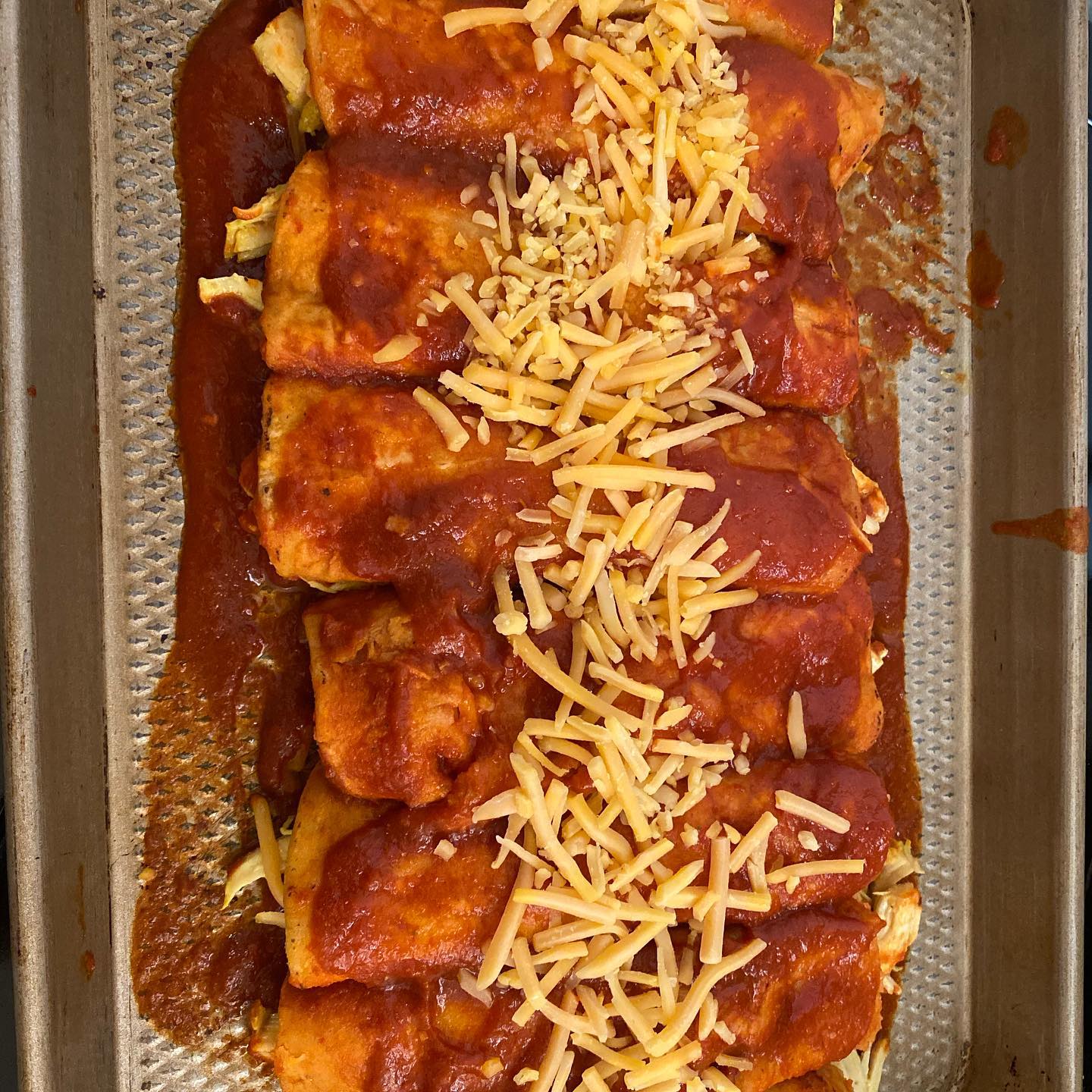 Red Sauce Chicken Enchiladas