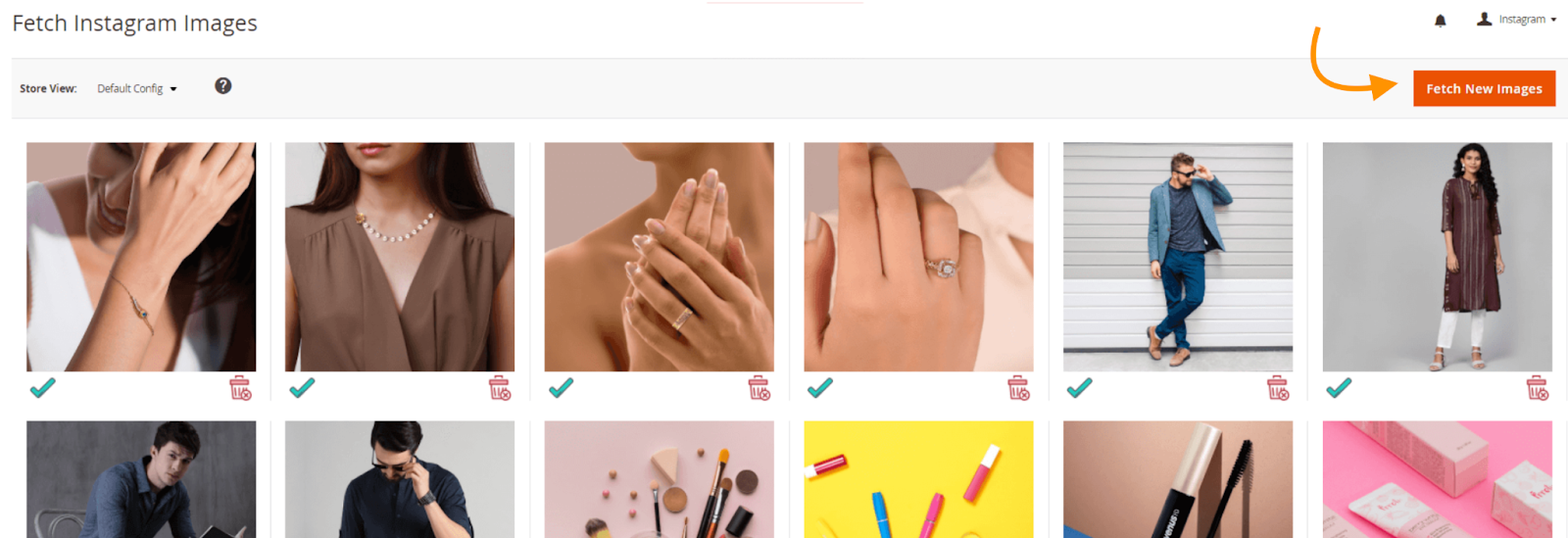 Fetch new images to display on feed