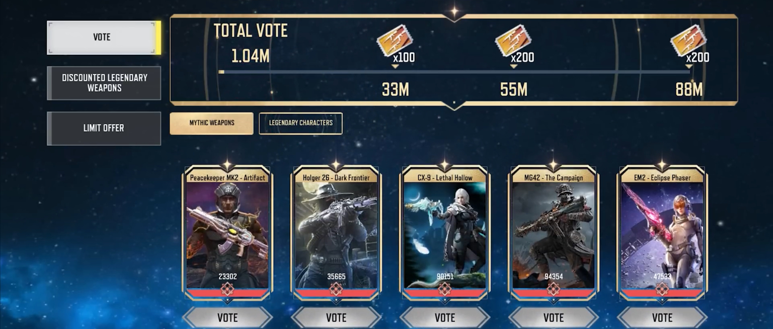 Voting Event for Fan-Favourite Drops