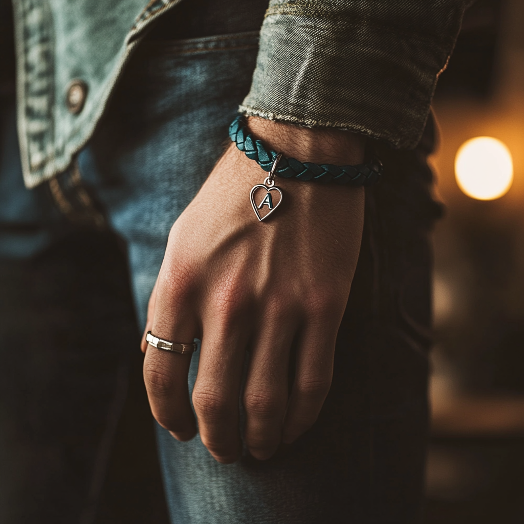 A man wearing a leather bracelet | Source: Midjourney