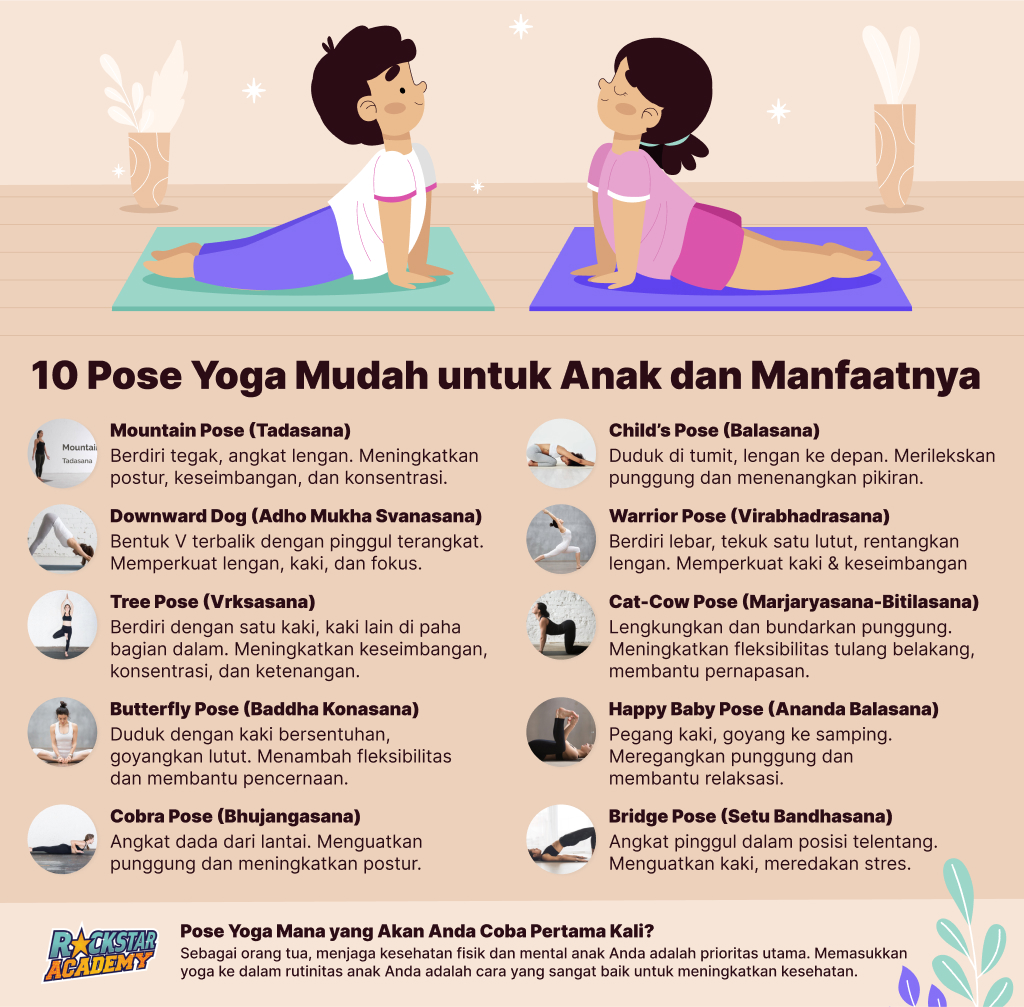 10 Pose Yoga yang Mudah untuk Dicoba oleh Anak-anak