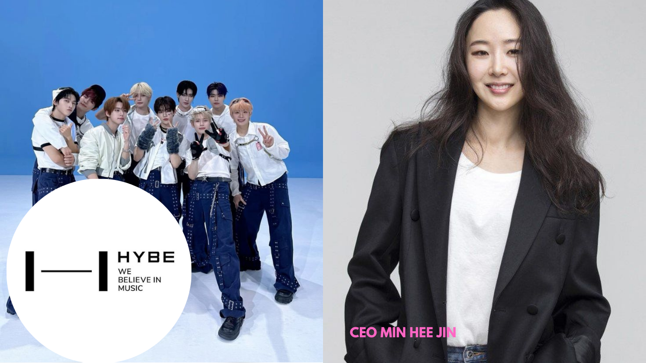 A picture of  CEO Min Hee Jin and HYBE Crew