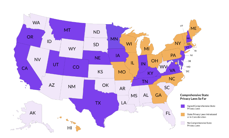 comprehensive privacy laws by state