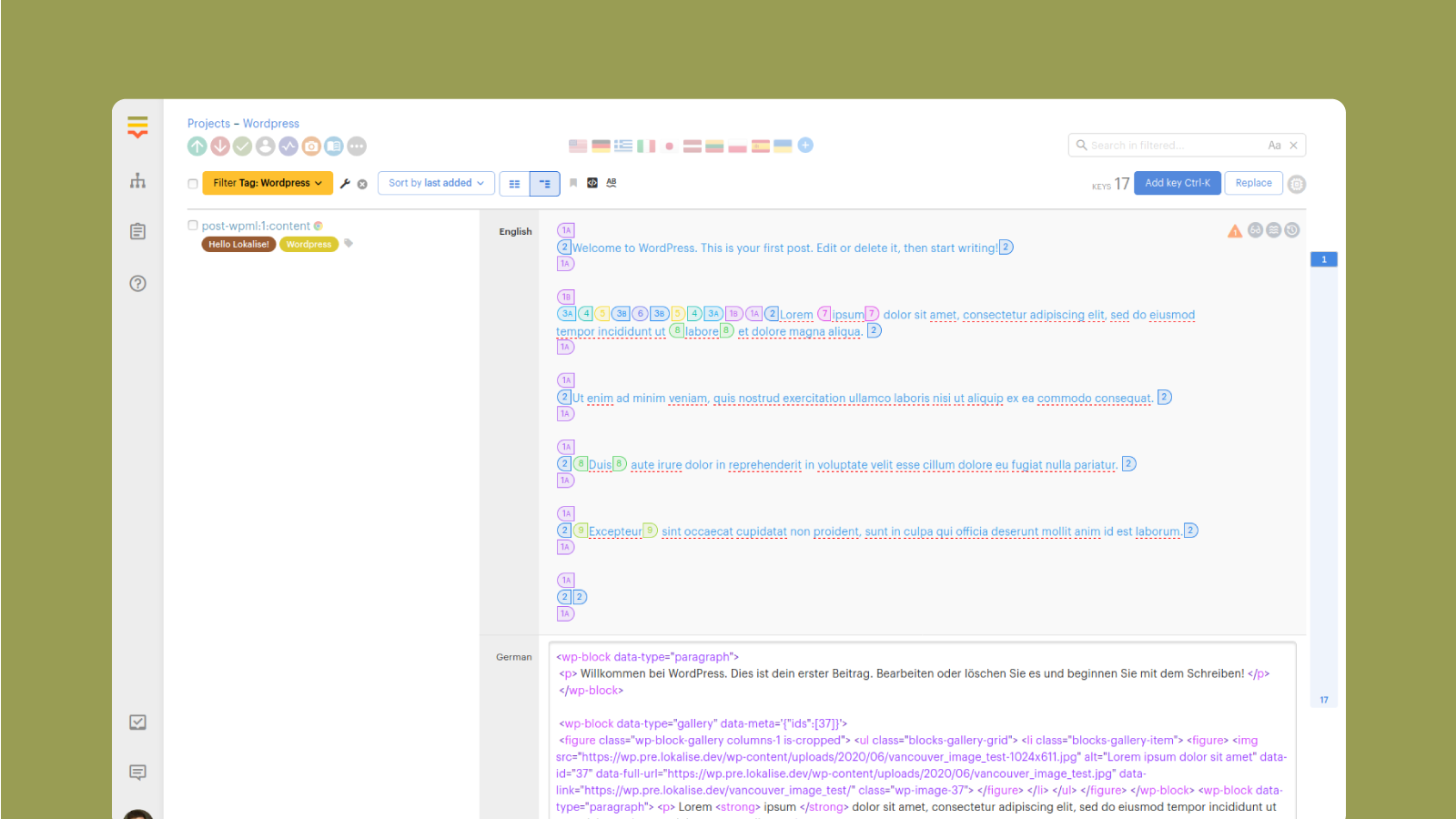 Lokalise intuitive editor 