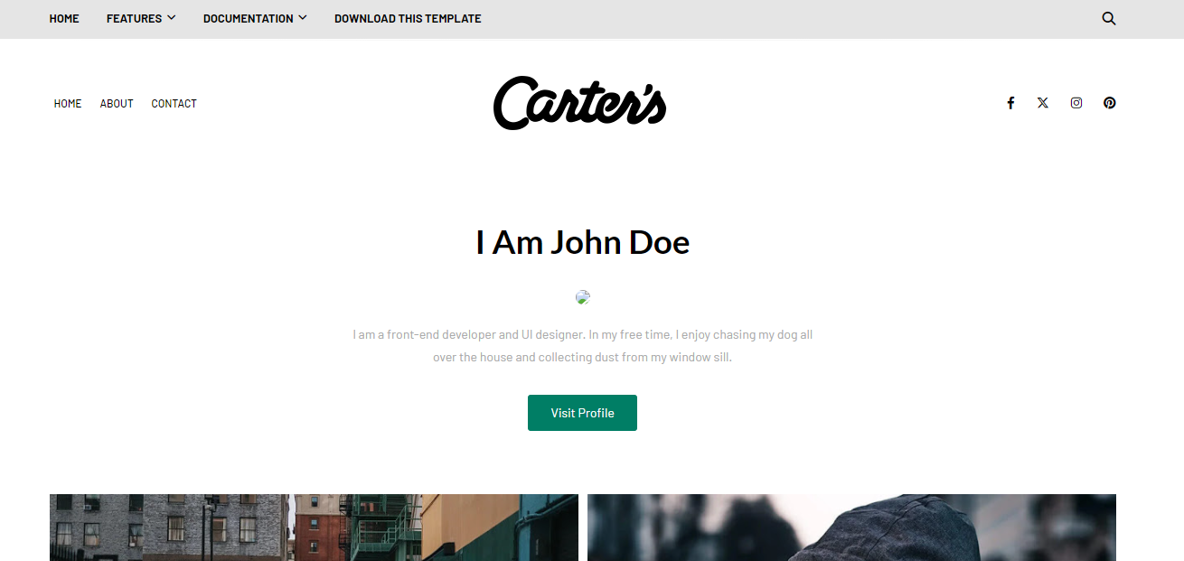 Carter's minimalist blog template