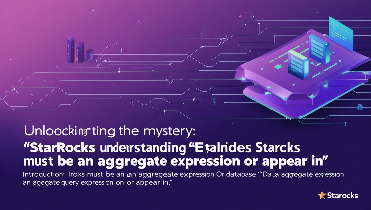 StarRocks Must Be an Aggregate Expression or Appear In