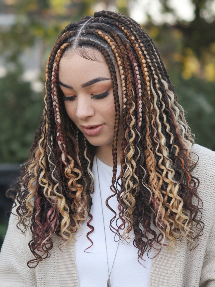 18. Multi-Tone Braids with Loose Curls