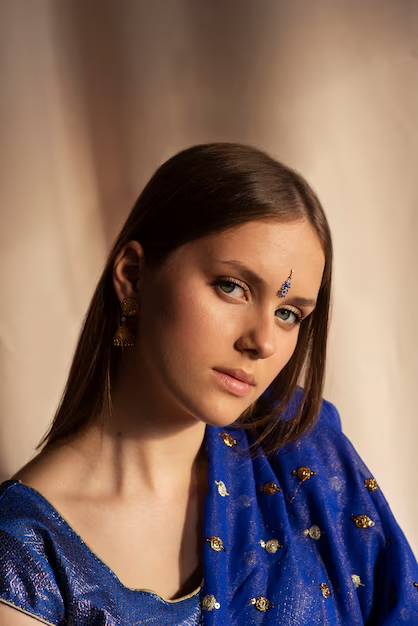 A model headshot emphasizing on female's natural features