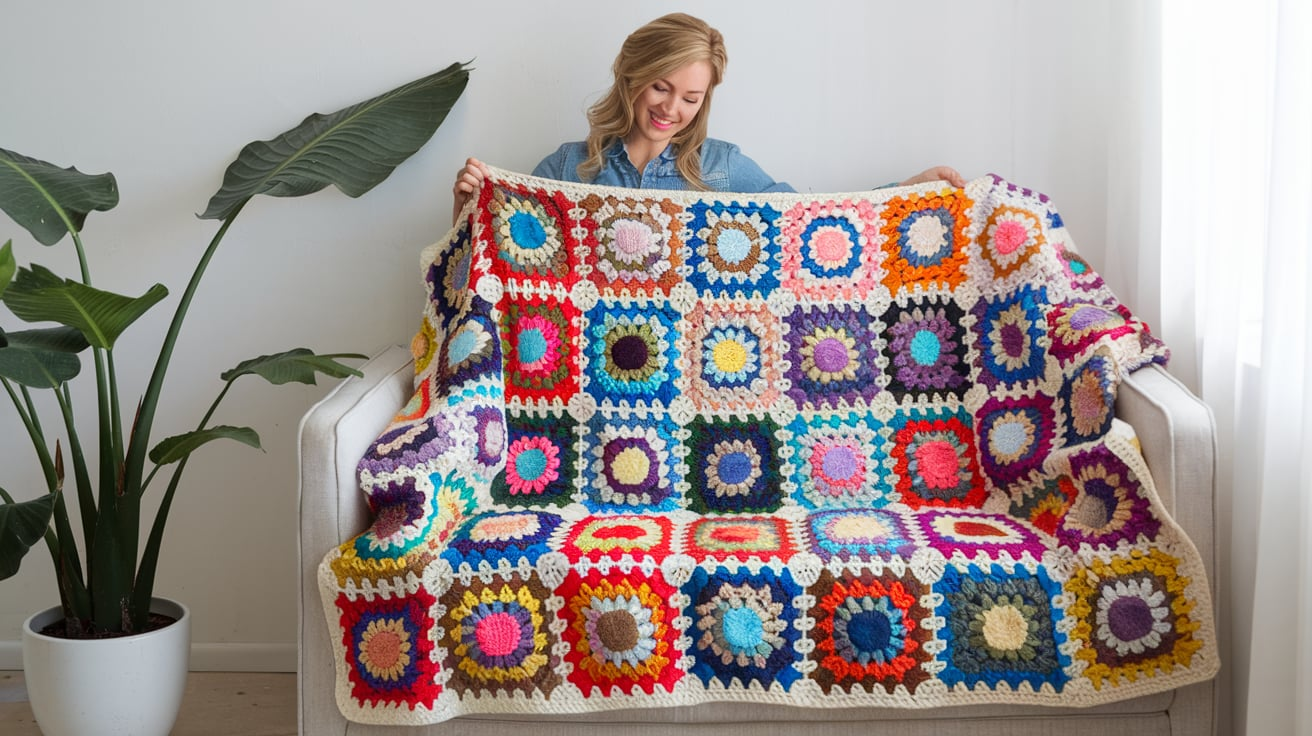 Rainbow Hugs Mosaic Blanket by Michelle Moore