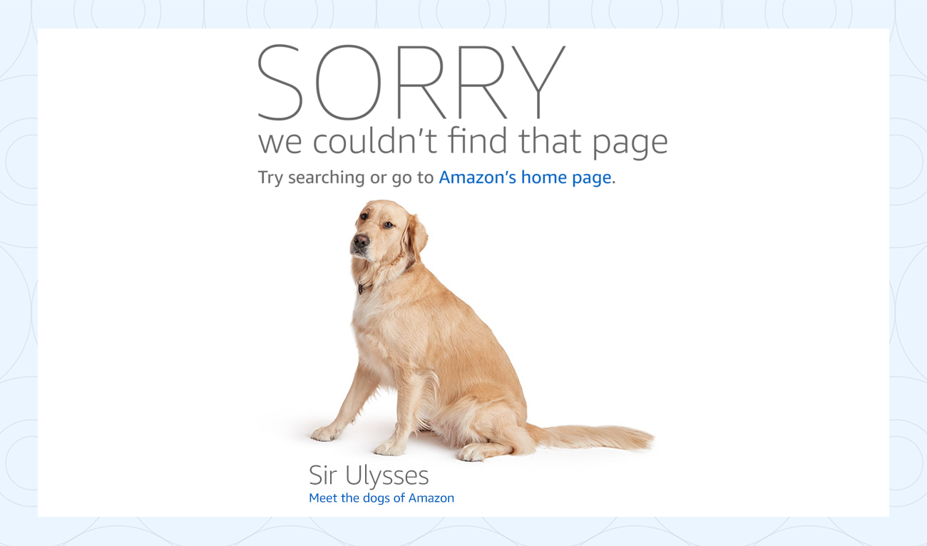 Amazon.com’s custom 404 error page