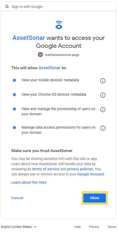 Enabling the Google Endpoint Management integration 4