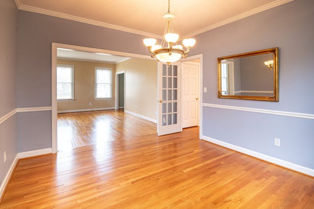 Empty house with mirror on wall