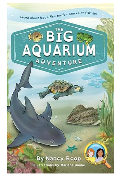 A book cover with a shark and turtle

Description automatically generated