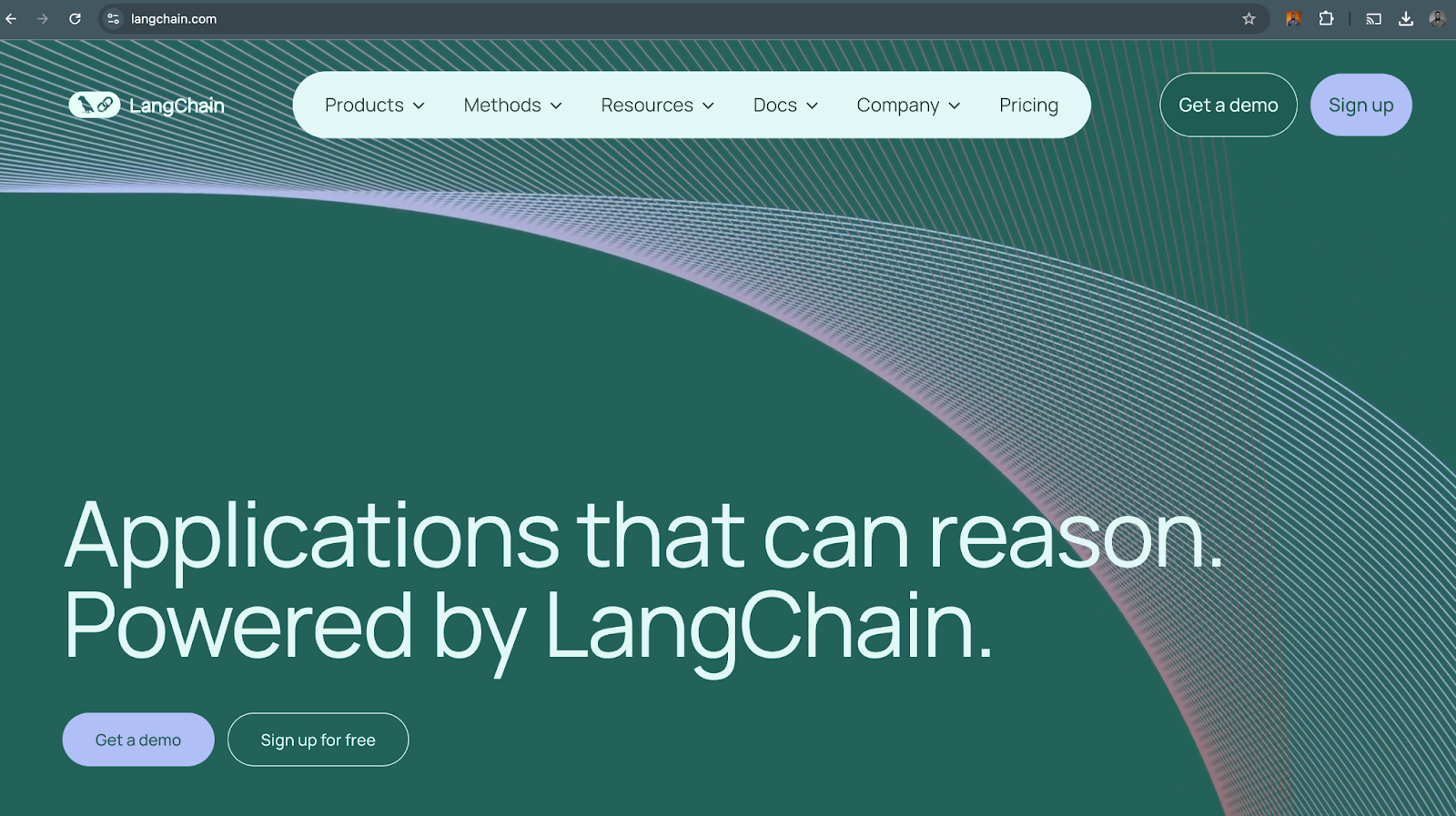 AI software development: LangChain homepage