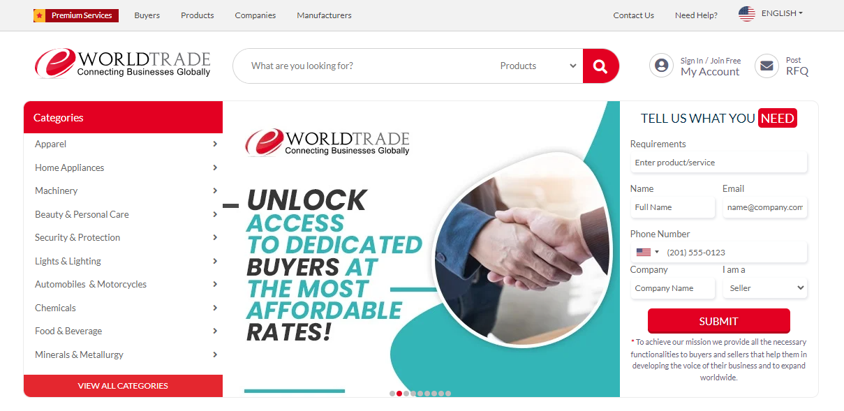 eWorldTrade Website screenshot