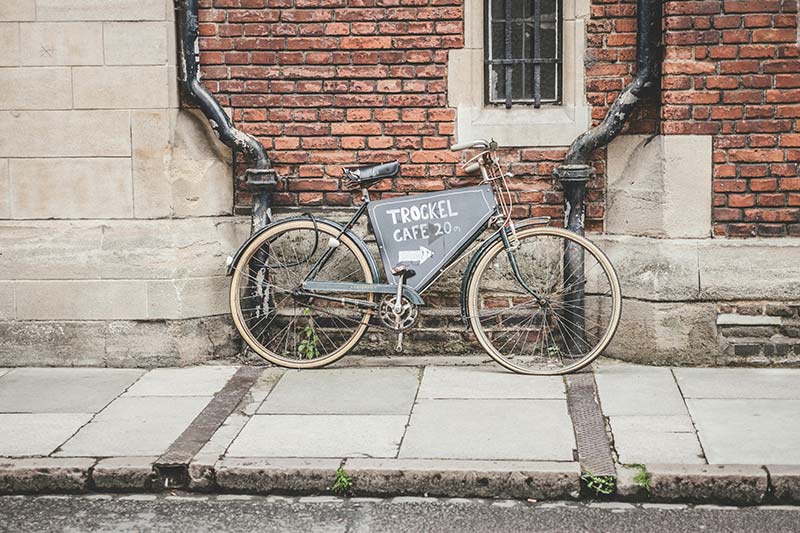 bike with an ad