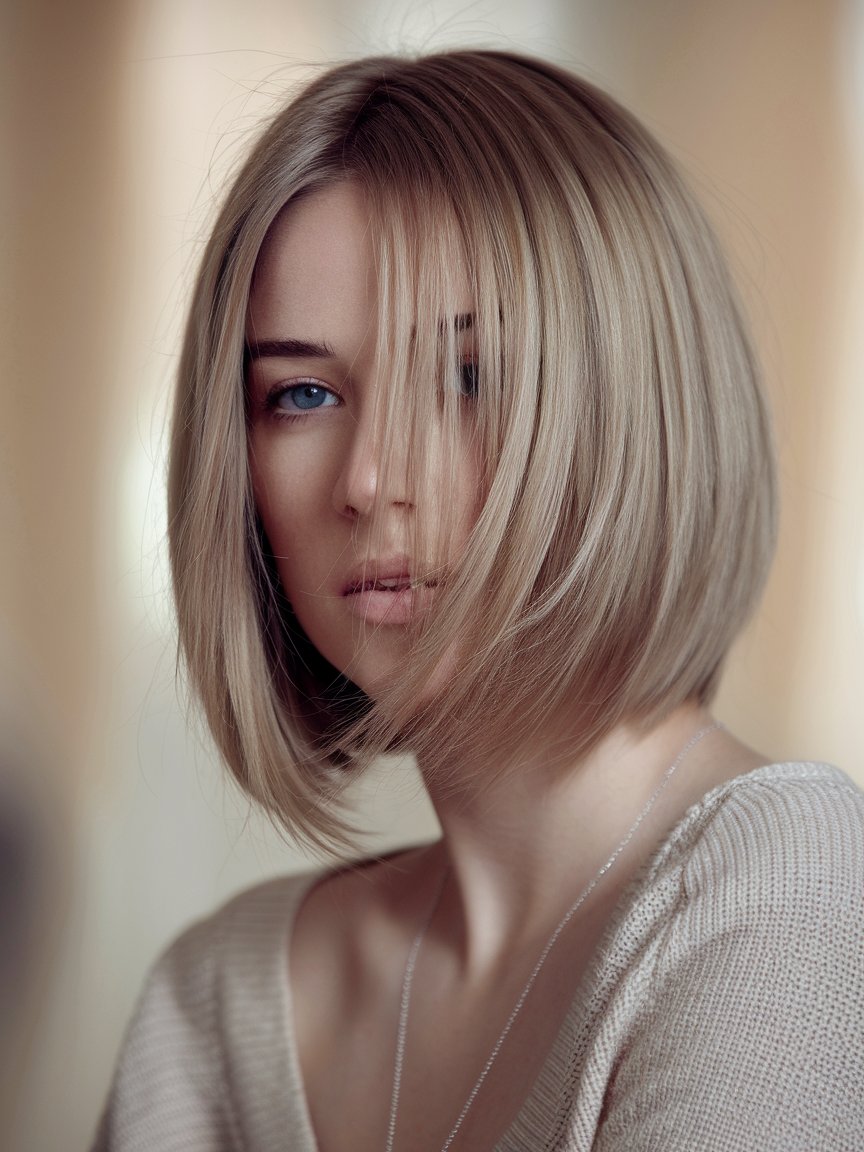 25. Asymmetrical Bob for Straight Fine Hair