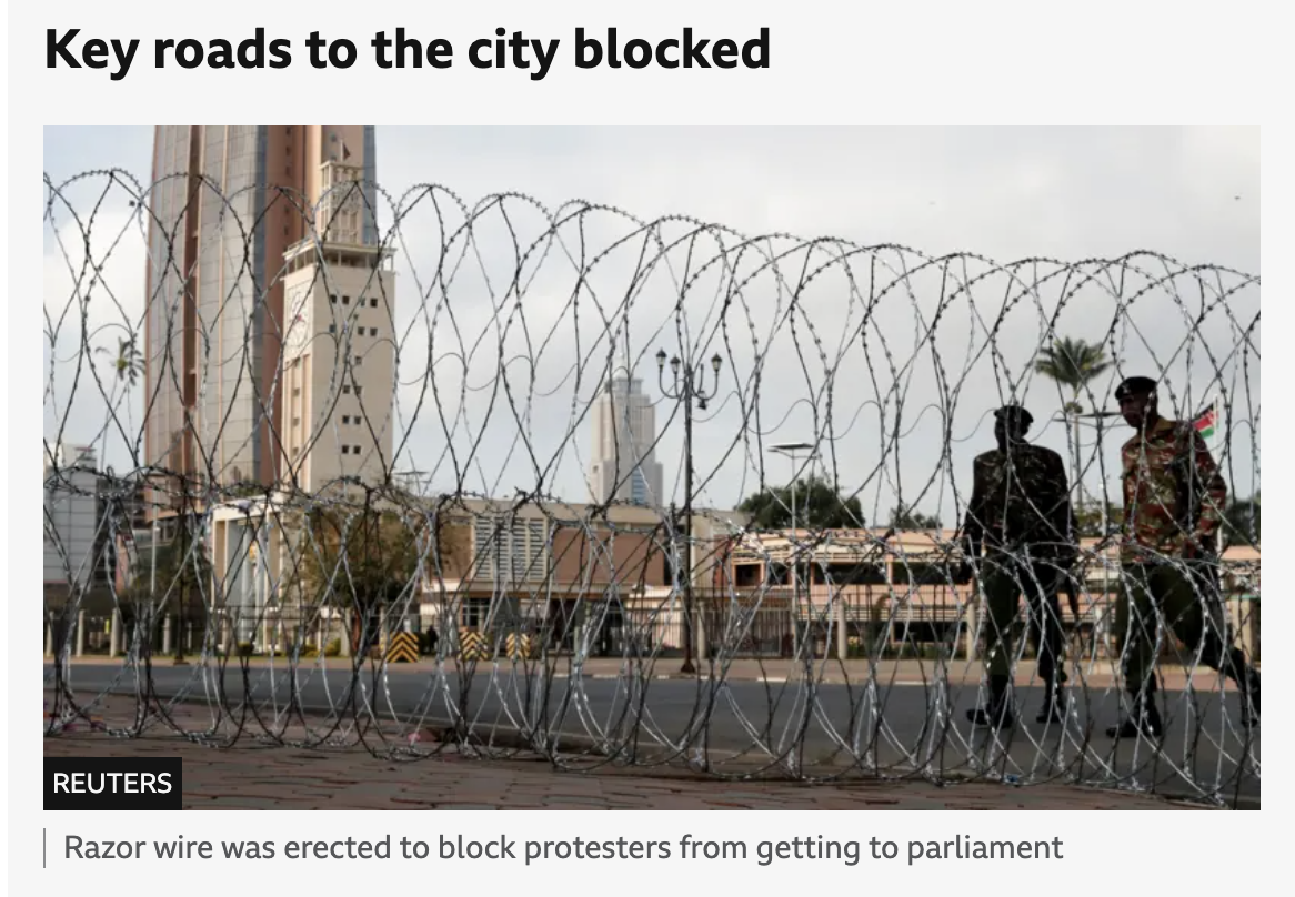 Leap over razor wire barricade: Viral image from Kenya’s June 25 protest is not real