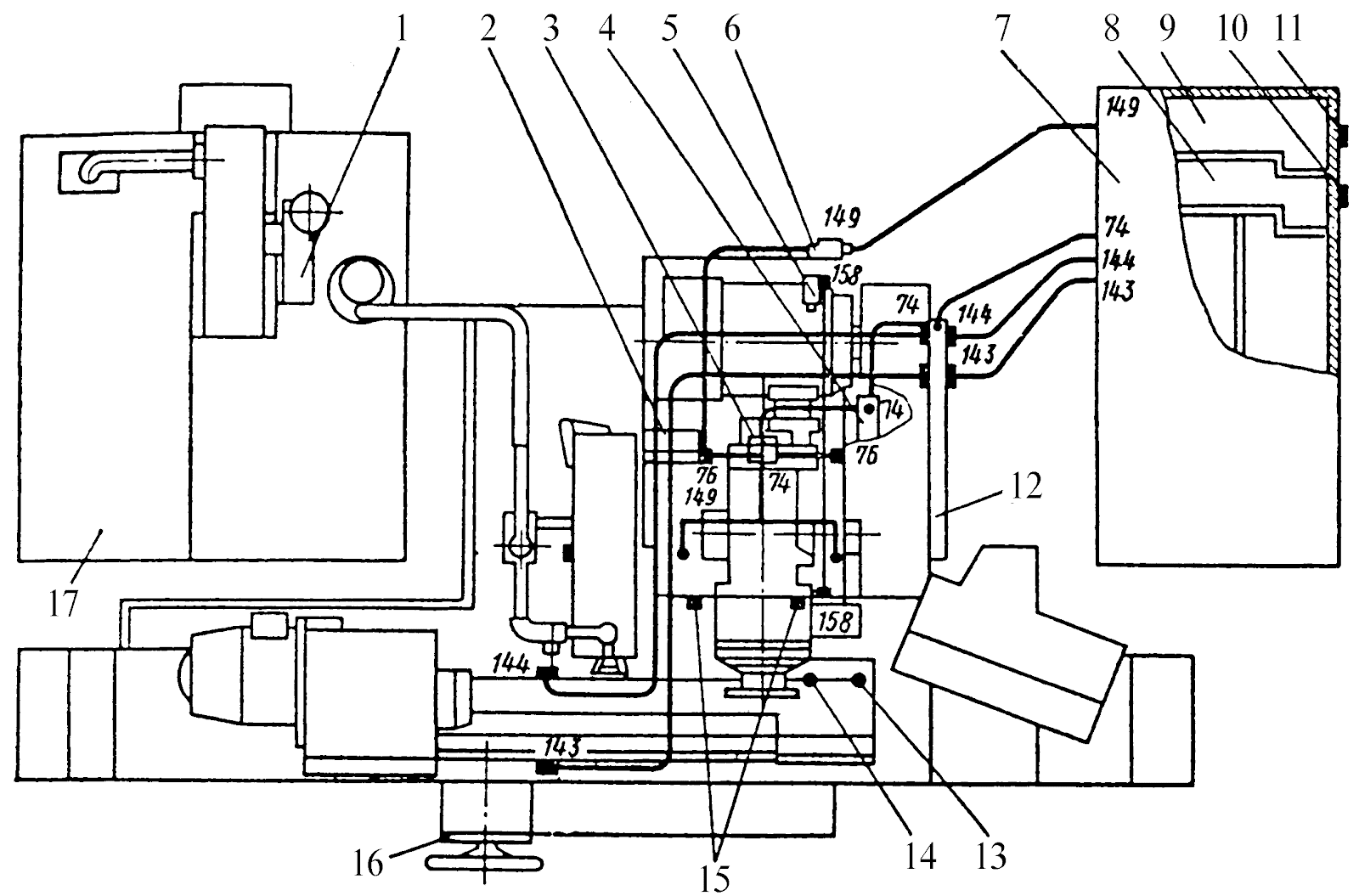 Схема смазки станка модели ЗМ151