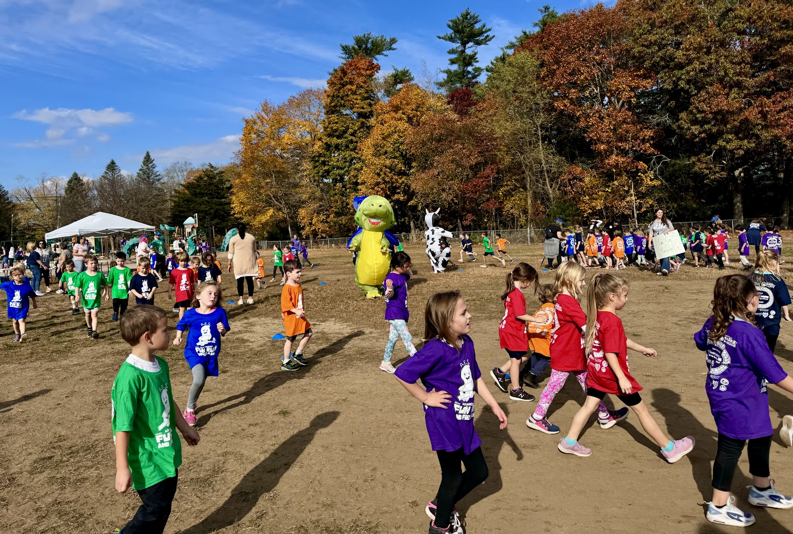 image of students walking during the AES fun run fundraiser