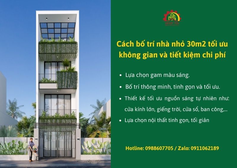 Cách bố trí nhà nhỏ 30m2 tối ưu không gian và tiết kiệm chi phí Xây dựng Nhất Tín