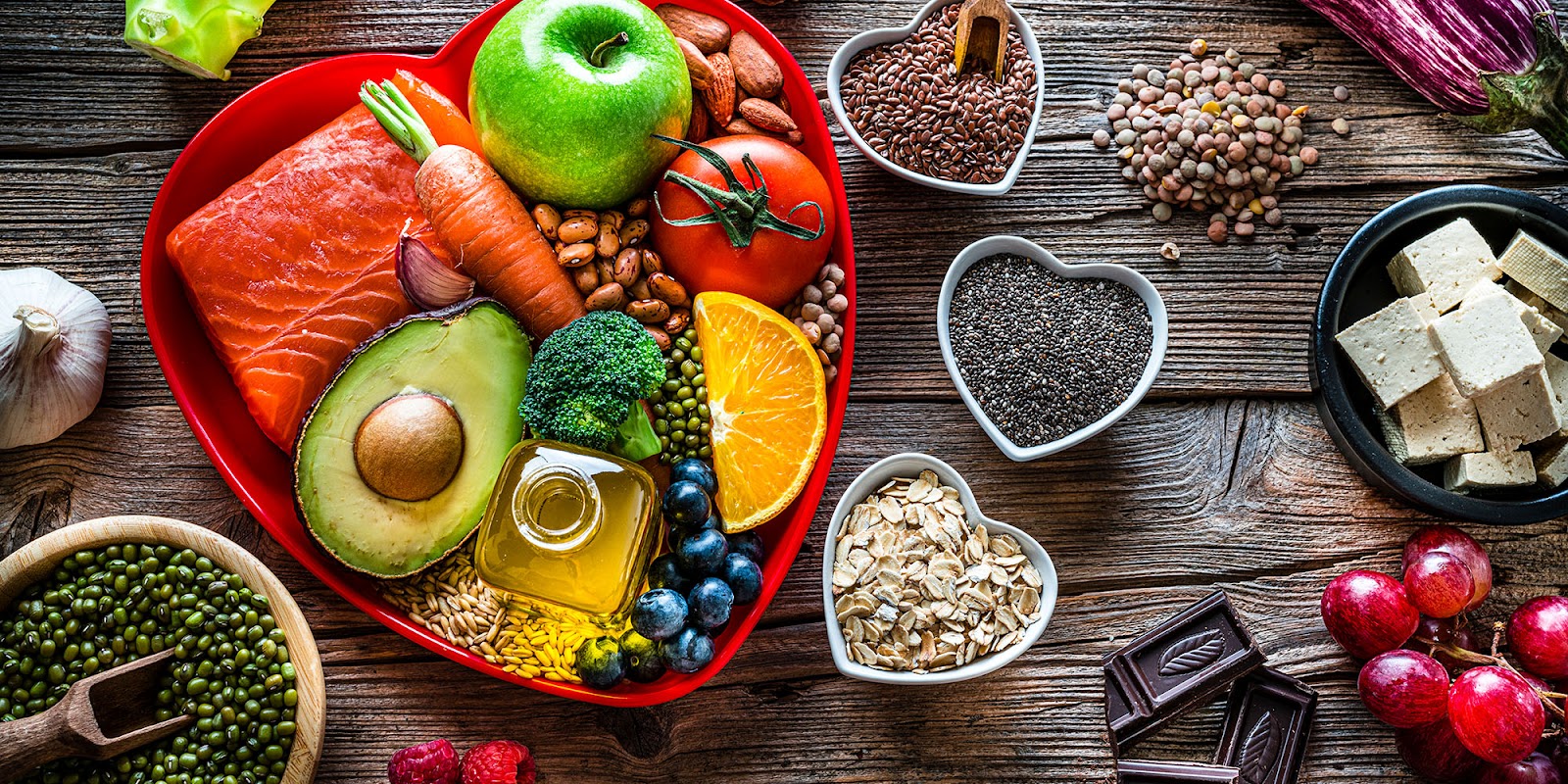 Table full of healthy foods