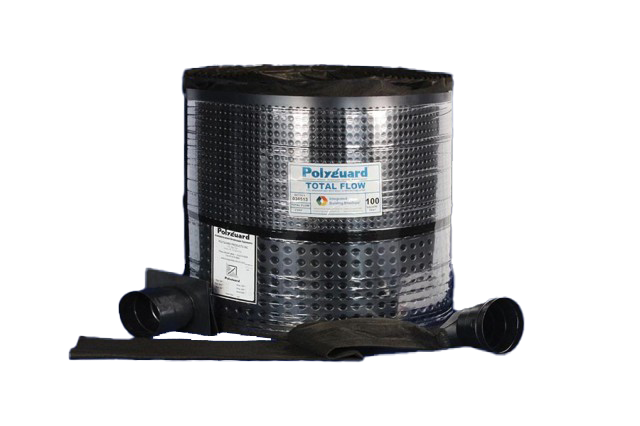 An image of Polyguard’s Totalflow™ Drainage Composite hat can be used as a basement waterproofing method.