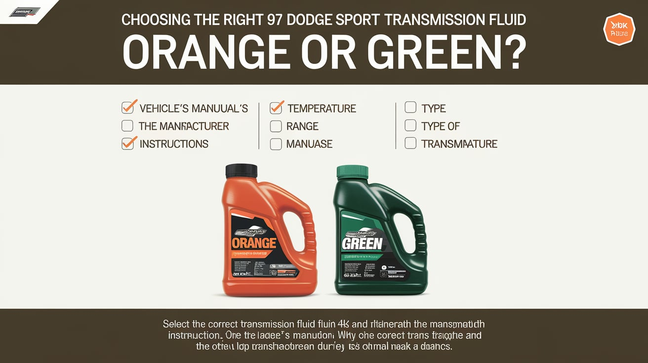 97 Dodge Sport 4x4 Transmission Fluid Orange or Green