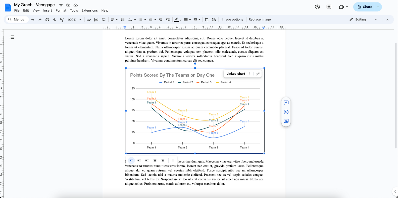 Aligning and repositioning a graph