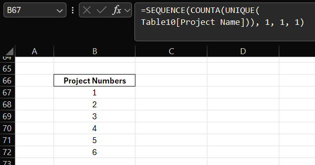 dynamic arrays in Excel - Sequence function