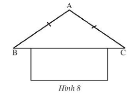 CHƯƠNG 8: TAM GIÁCBÀI 3: TAM GIÁC CÂN1. TAM GIÁC CÂNBài 1: Gấp đôi một tờ giấy hình chữ nhật ABCD theo đường gấp MS. Cắt hình gấp được theo đường chéo AS rồi trải phẳng hình cắt được ra ta có tam giác SAB (Hình 1). Em hãy so sánh hai cạnh SA và SB của tam giác này.Đáp án chuẩn:SA = SB.Thực hành 1: Tìm các tam giác cân trong Hình 4. Kể tên các cạnh bên, cạnh đáy, góc ở đỉnh, góc ở đáy của mỗi tam giác cân đó.Đáp án chuẩn:Tam giác cânCạnh bênCạnh đáyGóc ở đỉnhGóc ở đáyΔMHPMP = MHHPHMPMPH,MHP.ΔMEFME = MFEFEMFMEF, MFE.ΔMNPMN = MPNPNMPMNP, MPN..2. TÍNH CHẤT CỦA TAM GIÁC CÂNBài 2: Cho tam giác cân ABC cân tại A (Hình 5). Gọi M là trung điểm cạnh BC. Nối A với M. Em hãy làm theo gợi ý sau để chứng minh ABC=ACBXét ΔAMB và ΔAMC có:AB = ? (?)MB = MC (?)AM là cạnh ?Vậy ΔAMB=ΔAMC (c.c.c).Suy ra ABC=ACB Đáp án chuẩn:ΔAMB=ΔAMC (c.c.c).ABC=ACB.Thực hành 2:  Tìm số đo các góc chưa biết của mỗi tam giác trong Hình 7.Đáp án chuẩn:P=700; M=400; F=H=550Vận dụng 1: Trong hình mái nhà ở Hình 8, tính góc B và góc C, biết  A = 110°Đáp án chuẩn: B = C = 350Bài 3: Cho tam giác ABC có  A   =  C. Vẽ đường thẳng đi qua điểm B, vuông góc với AC và cắt AC tại H (Hình 9). Em hãy làm theo gợi ý sau để chứng minh BA = BC.Đáp án chuẩn:Xét  và  cùng vuông tại H, ta có:BH là cạnh góc vuông ; ABH=CBH Vậy . Suy ra BA = BC.Thực hành 3: Tìm các tam giác cân trong Hình 11 và đánh dấu các cạnh bằng nhau.Đáp án chuẩn: cân tại A,  cân tại NVận dụng 2: Cho tam giác ABC cân tại A có góc B bằng 60o. Chứng minh rằng tam giác ABC đều.Đáp án chuẩn:+) BAC=BCA=60o. ΔABC cân tại B BA = BC.Theo chứng minh trên: AB = AC = BC  ΔABC tam giác đều (đpcm).BÀI TẬP