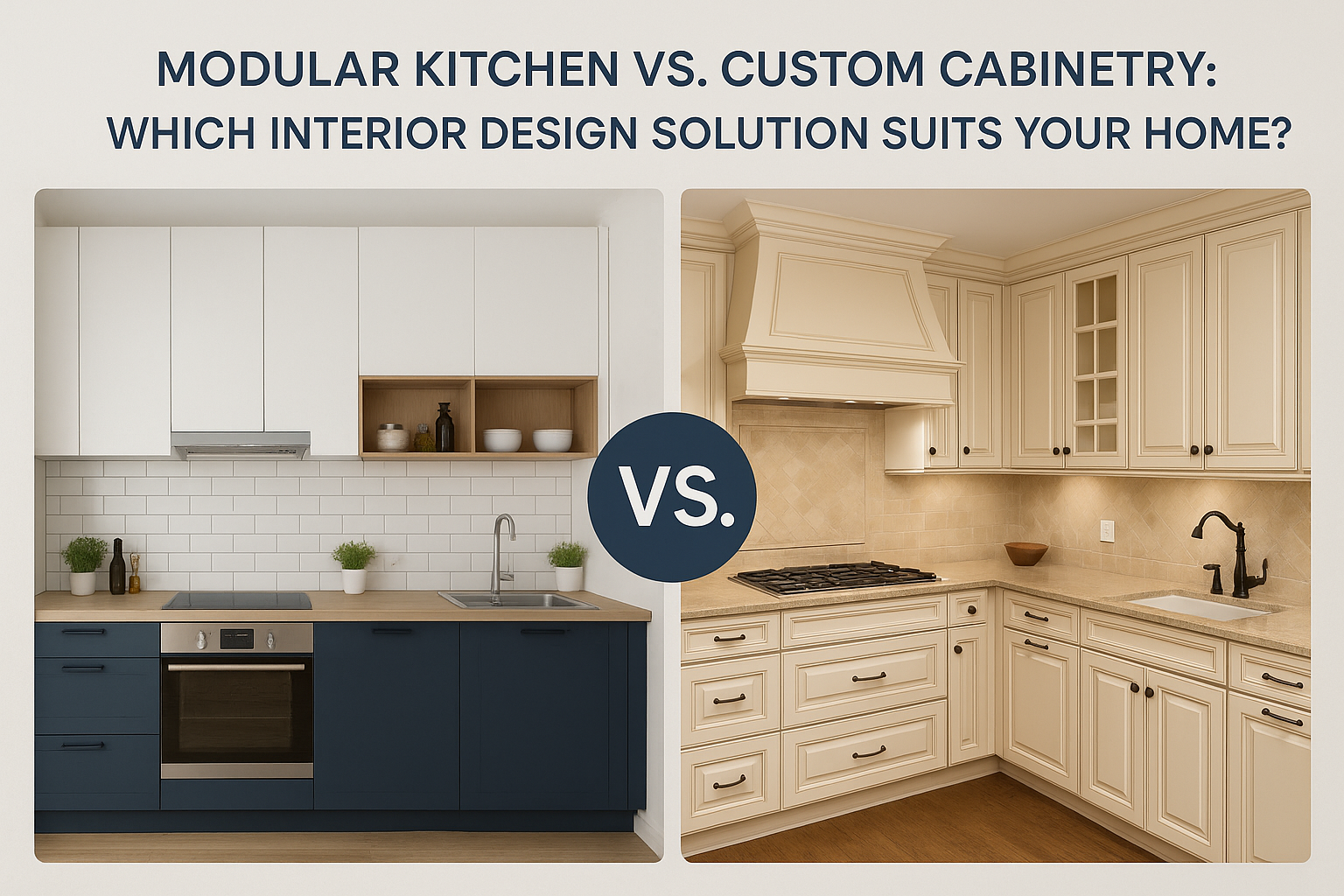 Modular vs custom kitchen cabinets near Kokapet