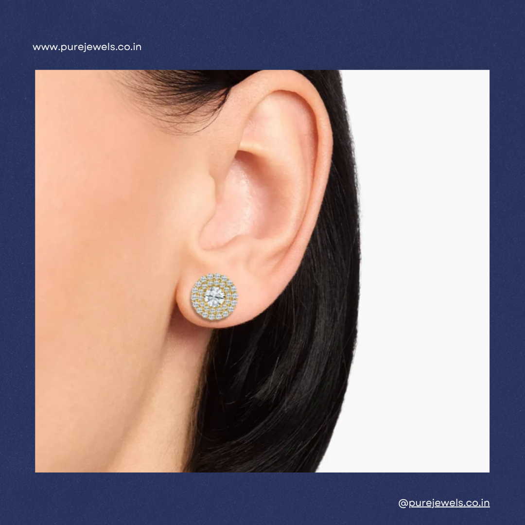 Lab-grown diamond earring made with the yellow gold, perfect for a Maa-to-be woman.