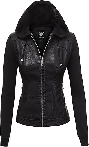 black and white leather jacket
