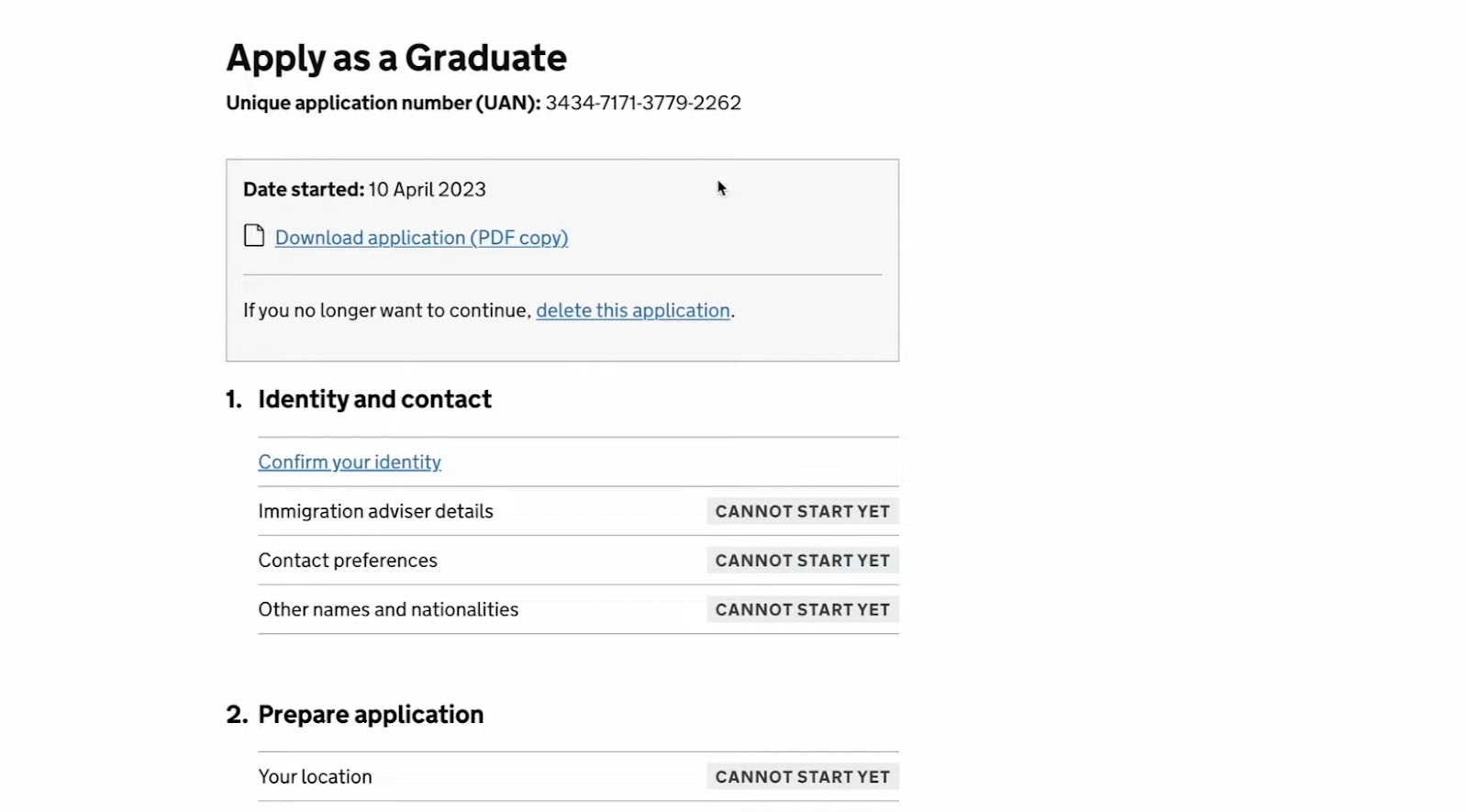 While applying to graduate route visa UK, complete all four sections of the application process and pay the application fee for further processing. 