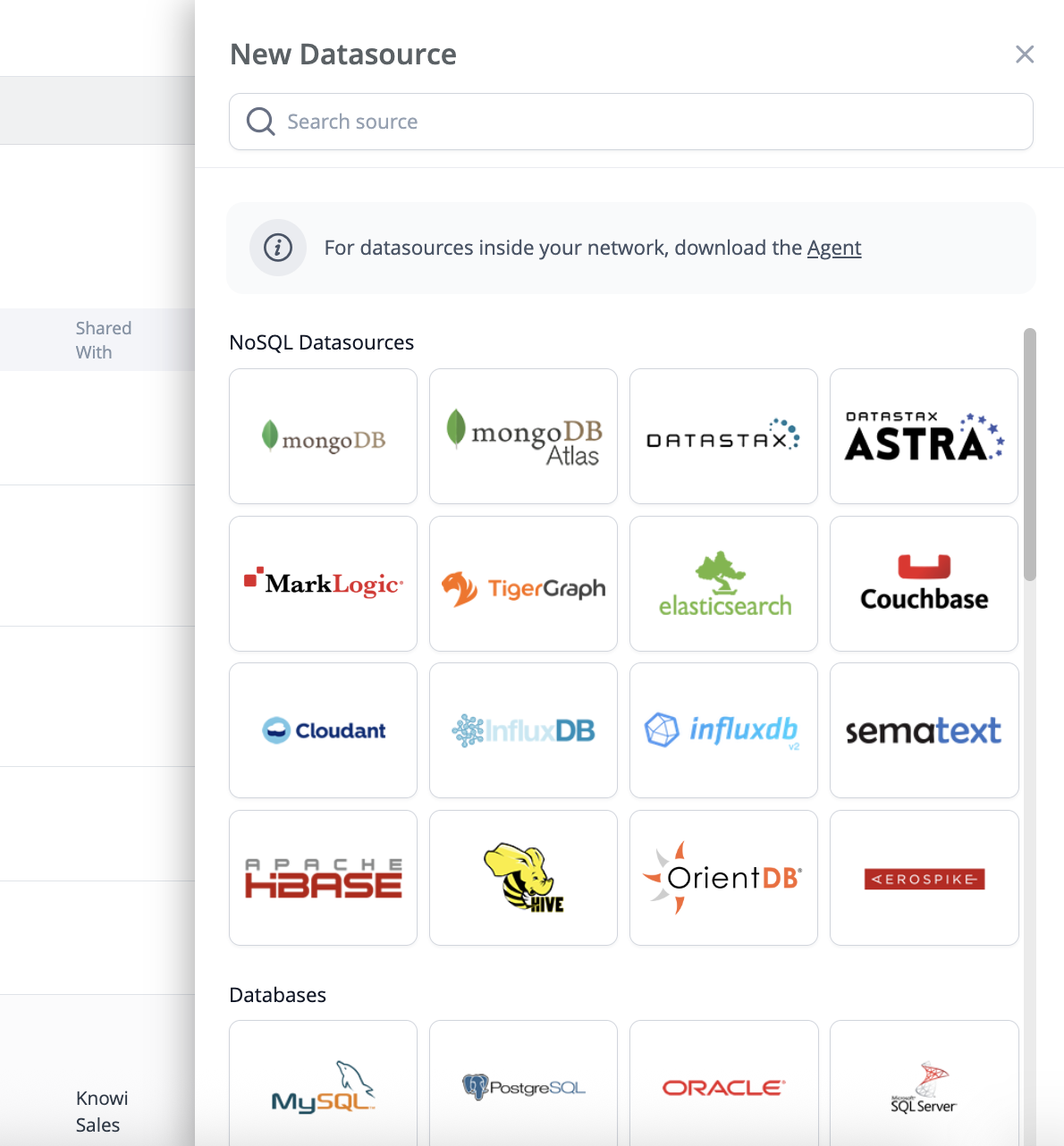 Natively connect to SQL, NoSQL (Mongodb, elasticsearch, DocumentDB, Opensearch etc.), cloud, Rest API datasources